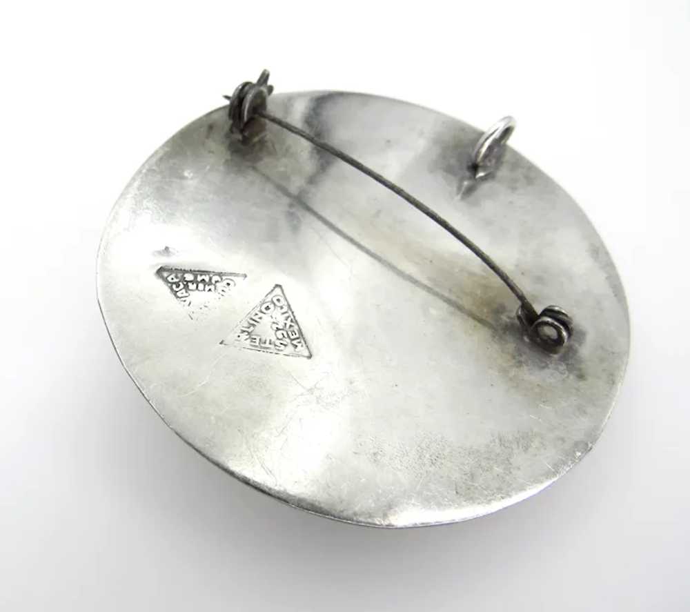 Sterling Silver Mexico Shadow Box Signed Brooch P… - image 9