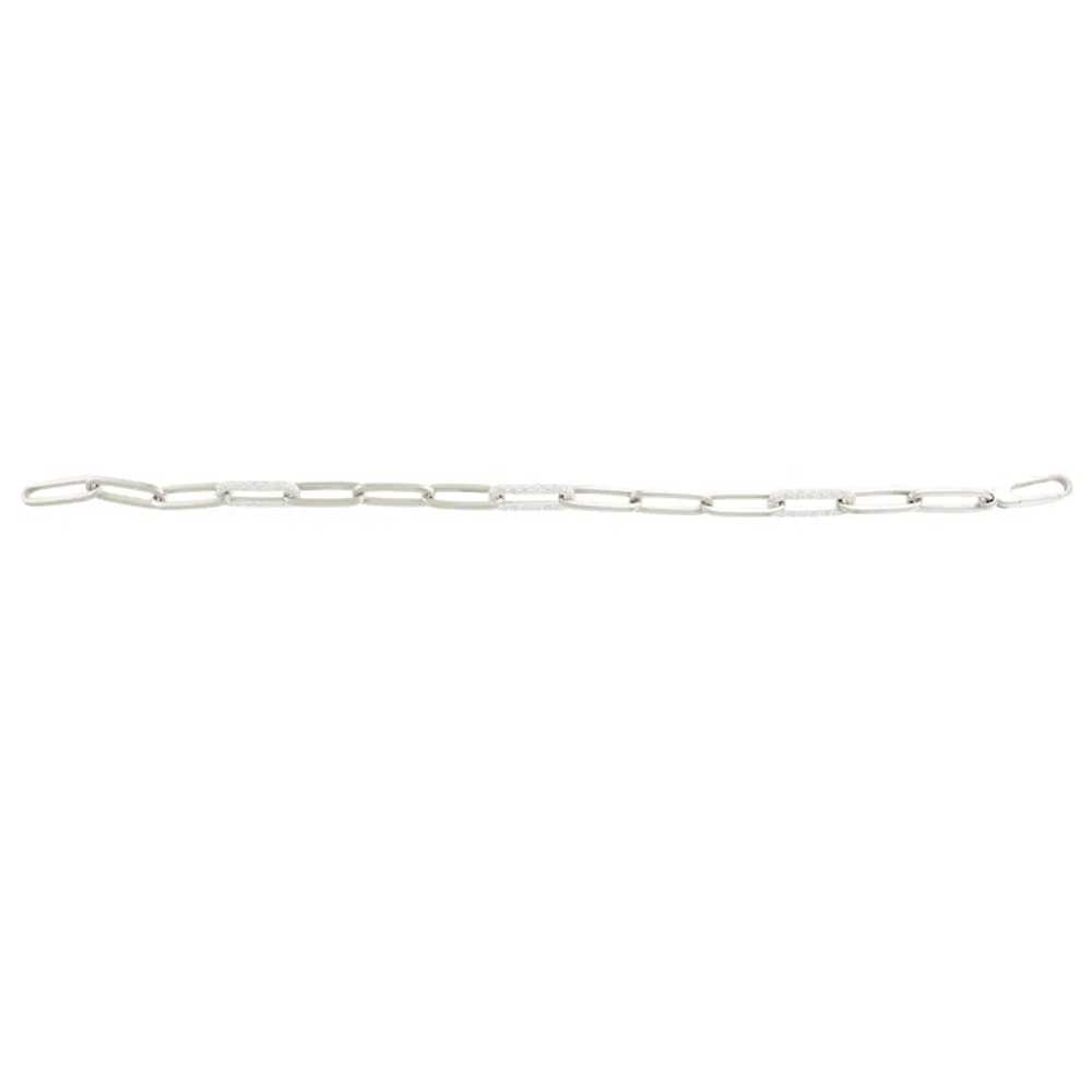 Classy Paperclip Linked Bracelet with Diamonds in… - image 3