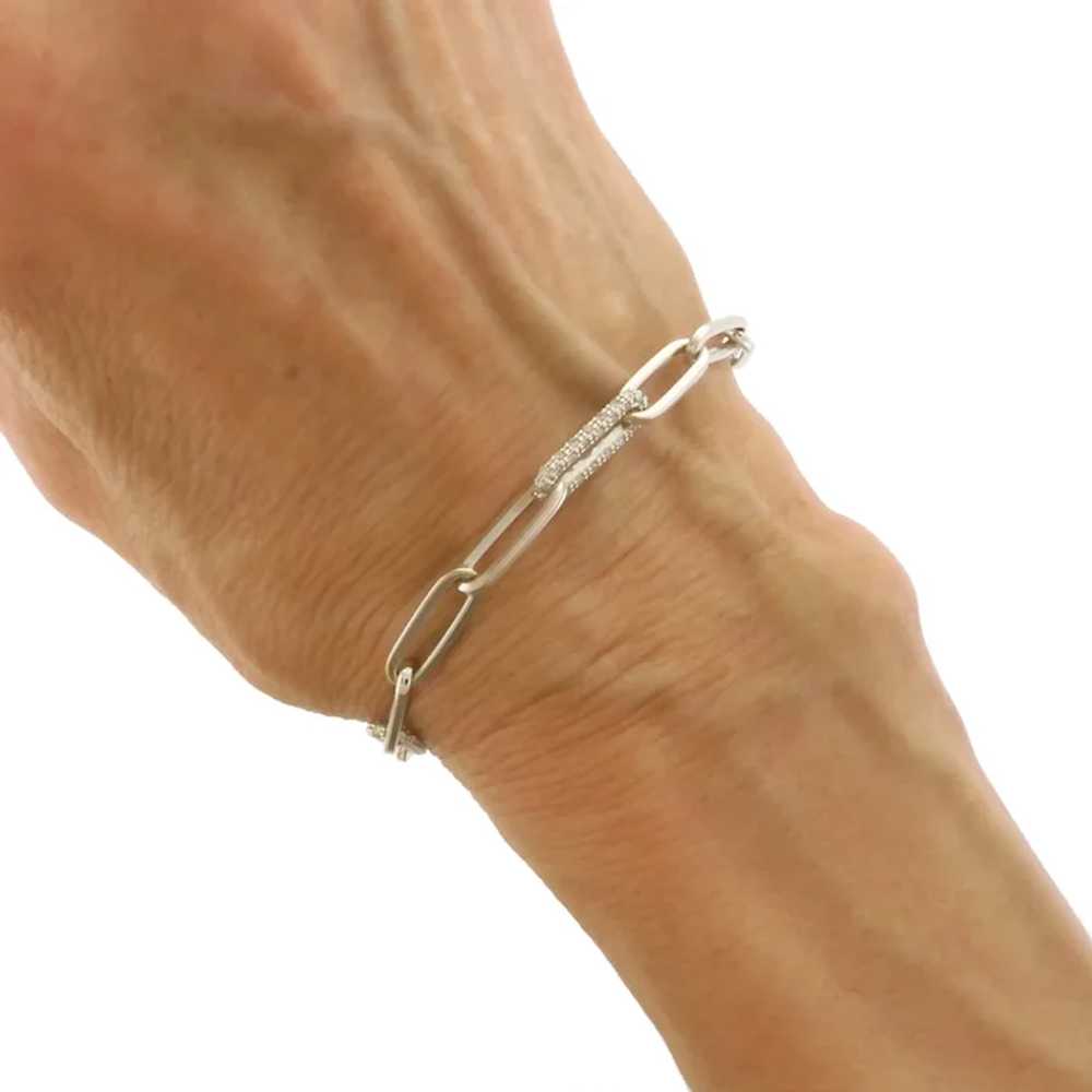 Classy Paperclip Linked Bracelet with Diamonds in… - image 6