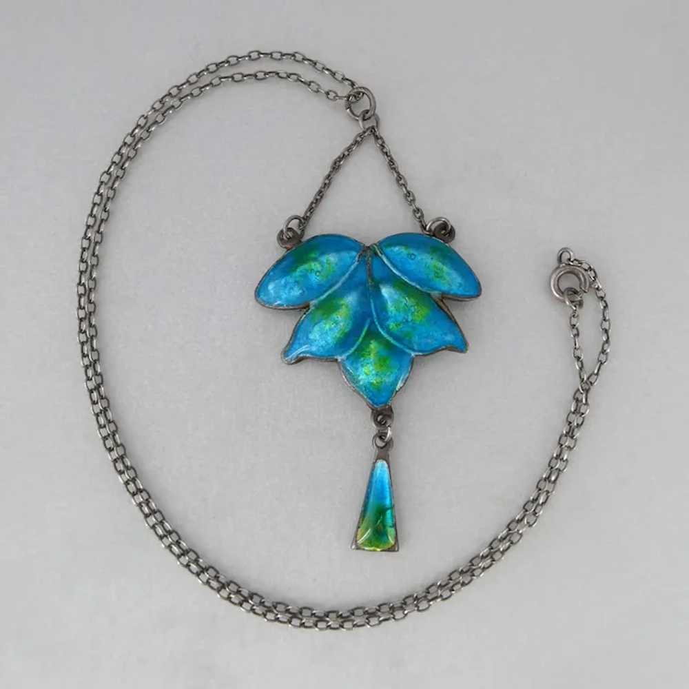 Antique Arts & Crafts Sterling Silver Vibrant Blu… - image 2