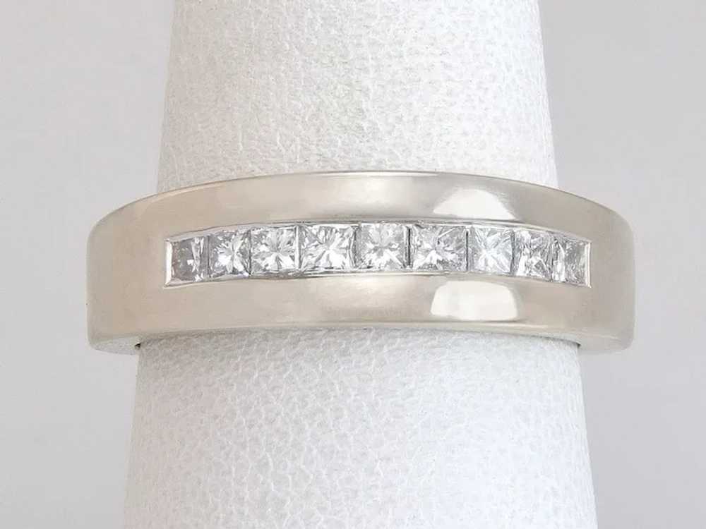 14K White Gold .50ct  Princess Cut Diamond Channe… - image 2