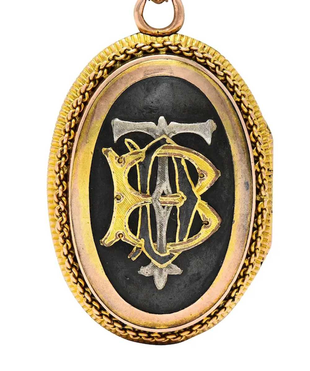 Victorian Shakudo 14 Karat Yellow Gold Antique Mo… - image 11