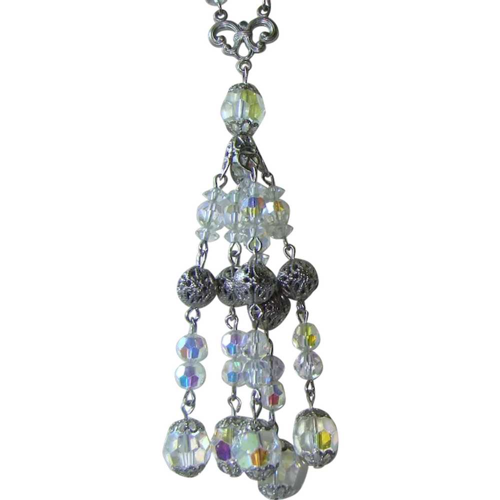 Glorious Crystal beads and Rhinestone tassel, old… - image 1