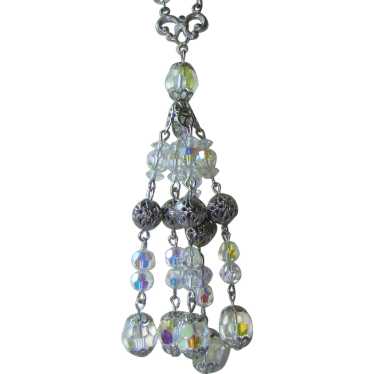 Glorious Crystal beads and Rhinestone tassel, old… - image 1