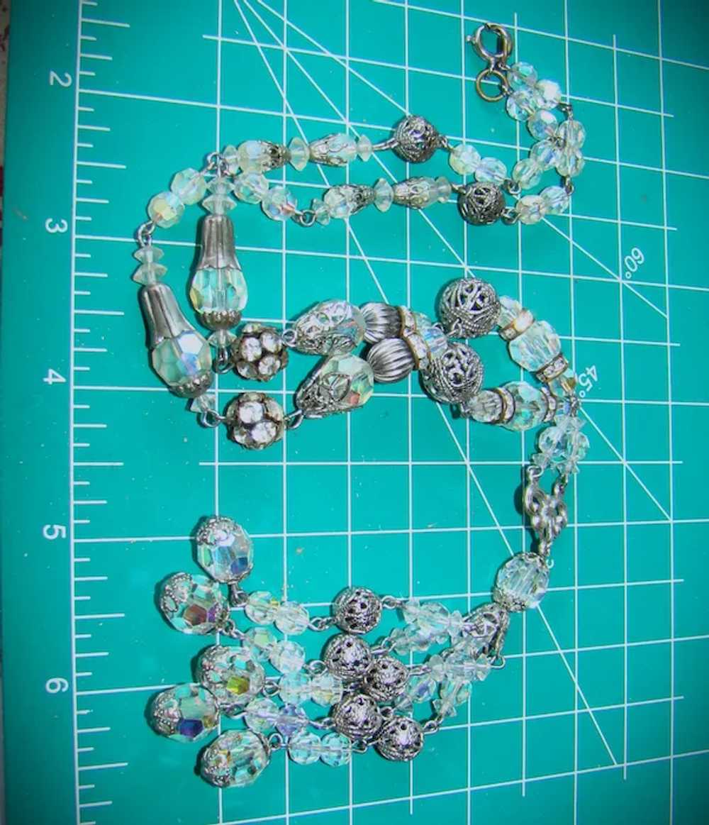 Glorious Crystal beads and Rhinestone tassel, old… - image 2