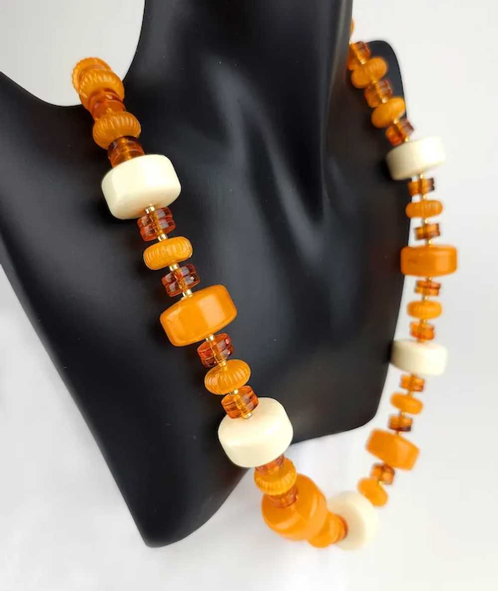 Chunky Orange & Cream Opaque & Transparent Beads … - image 3