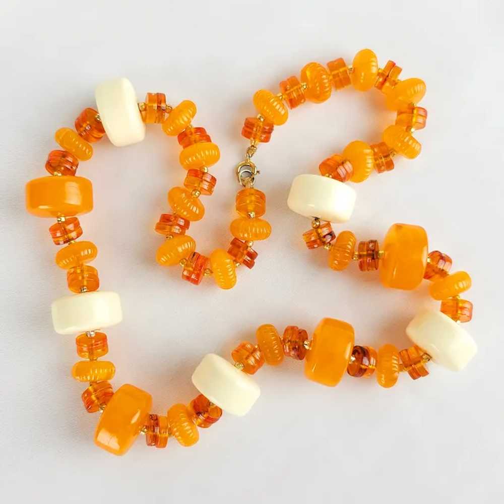 Chunky Orange & Cream Opaque & Transparent Beads … - image 4