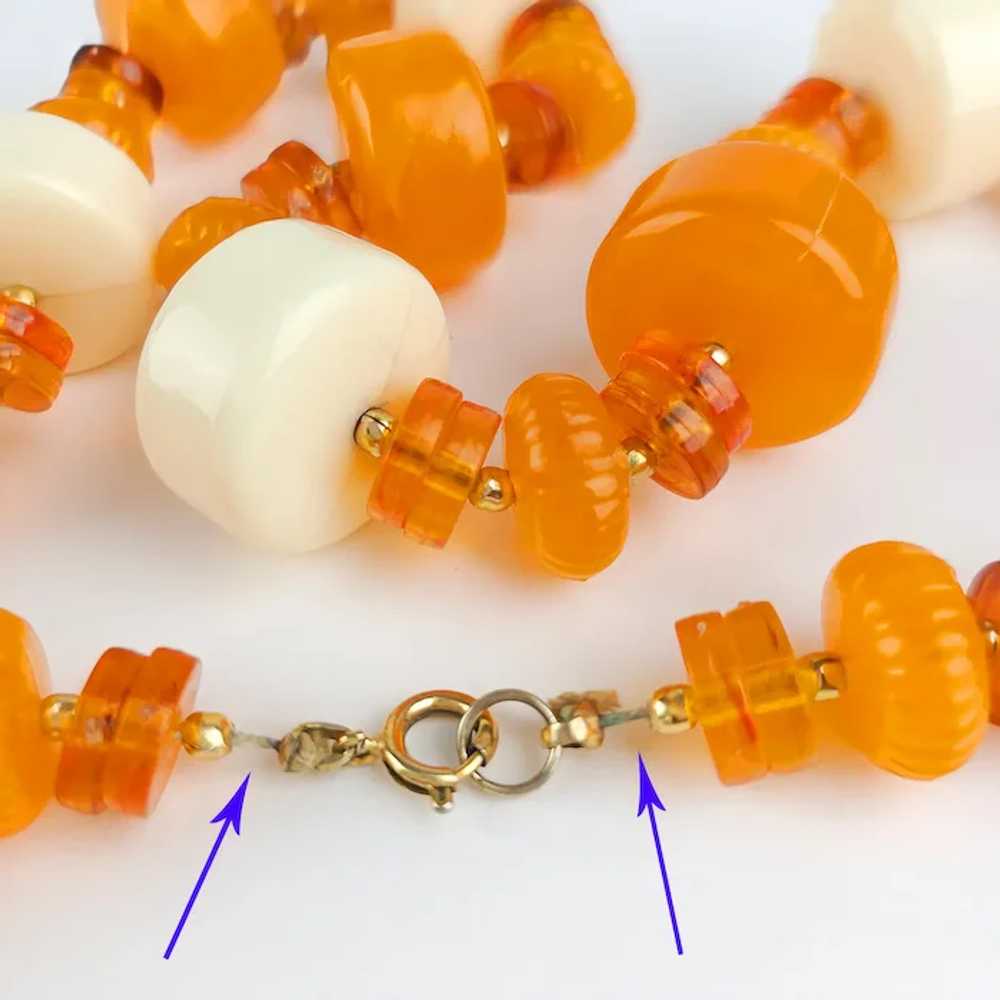 Chunky Orange & Cream Opaque & Transparent Beads … - image 5