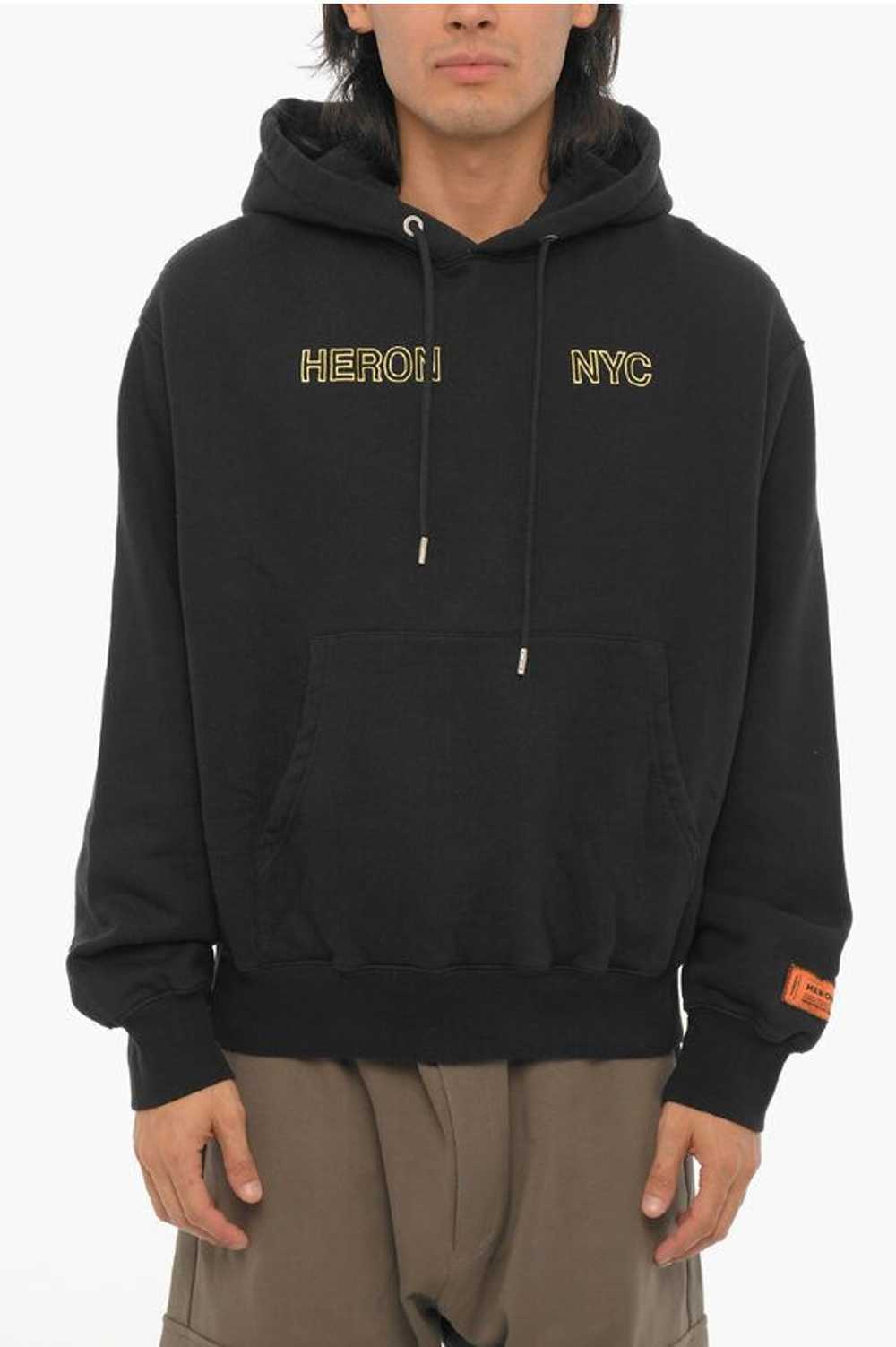 Heron Preston Cotton Hoodie with Patch Pocket - image 1