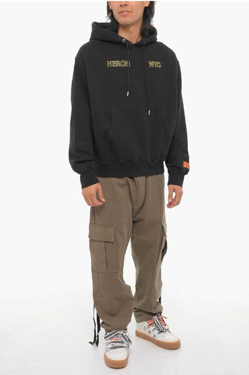 Heron Preston Cotton Hoodie with Patch Pocket - image 4