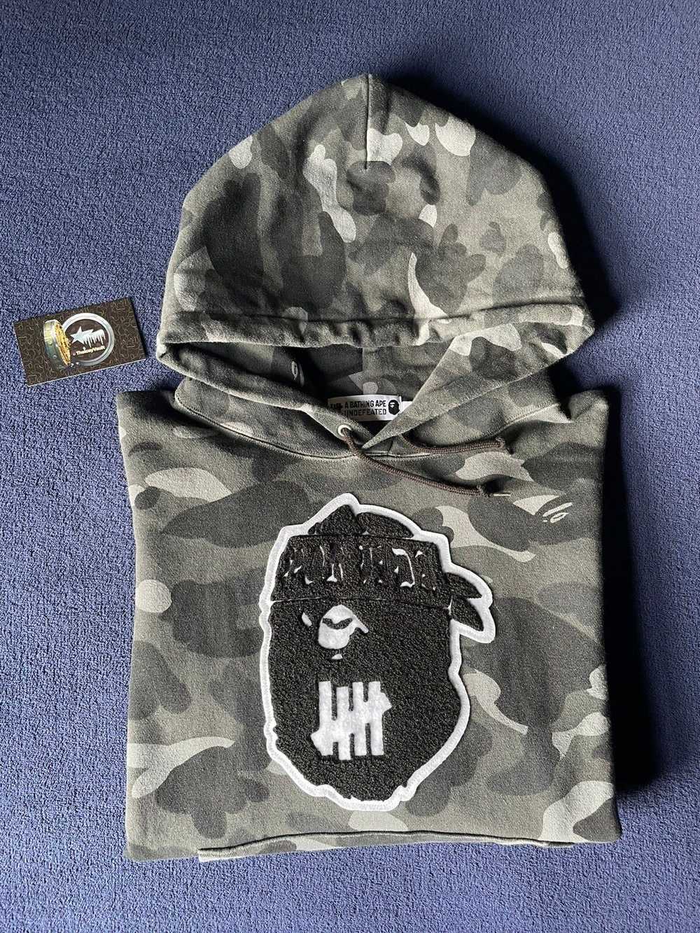 Bape Bape x UNDFTD Grey Camo Logo Pullover Hoodie - image 1