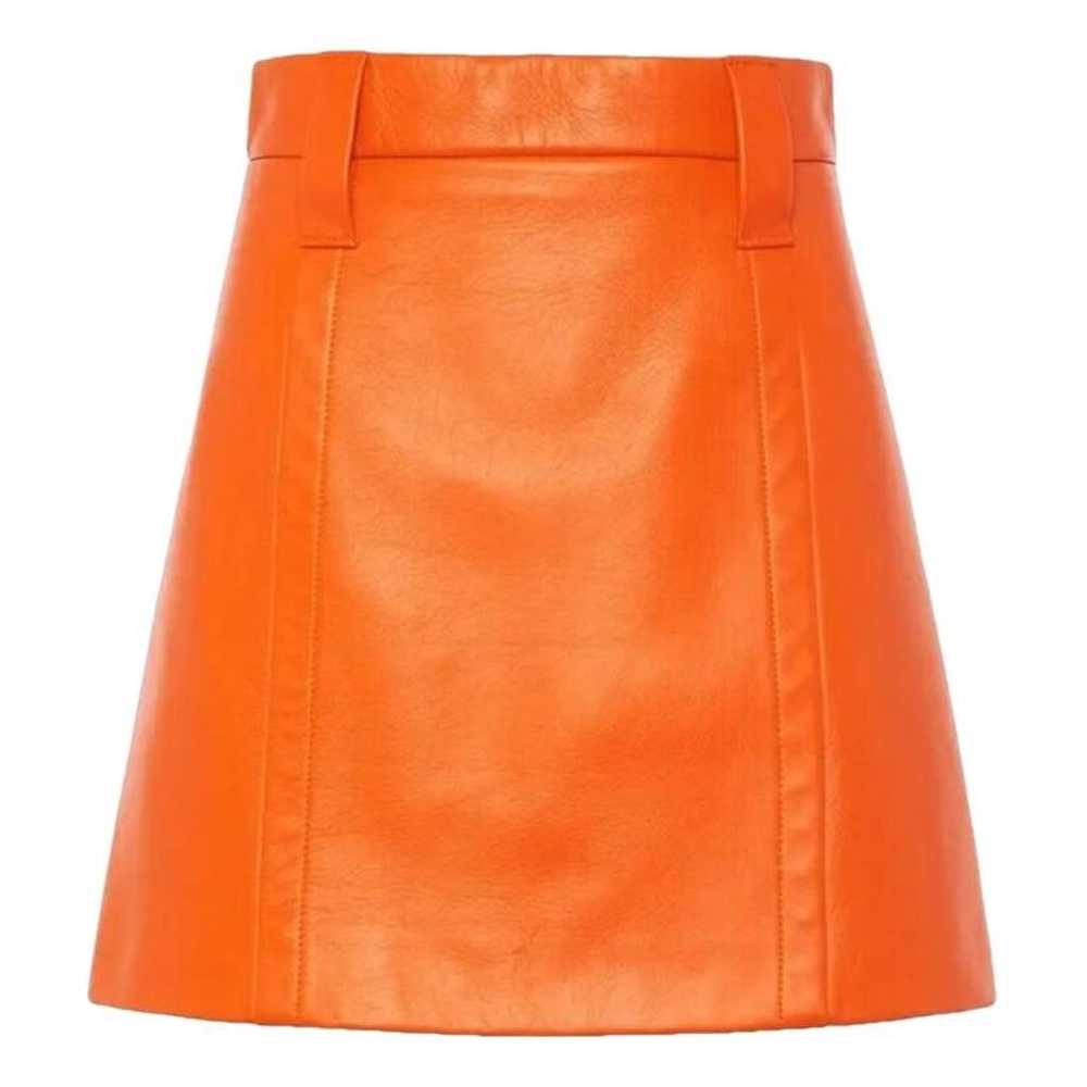 Prada Leather mini skirt - image 1