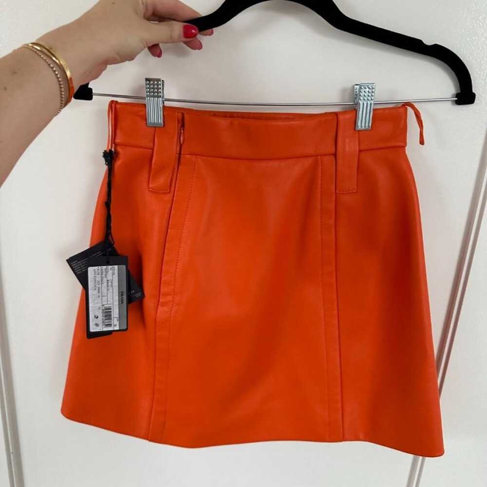 Prada Leather mini skirt - image 2