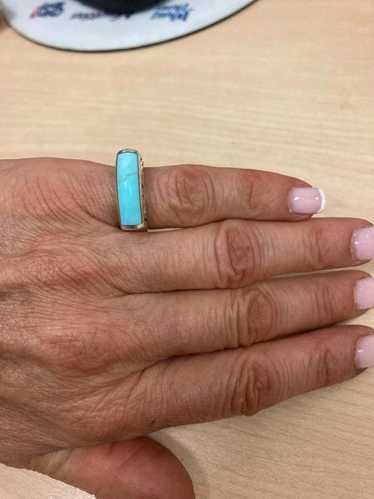 Designer Sterling and turquoise Ring Pinky ring