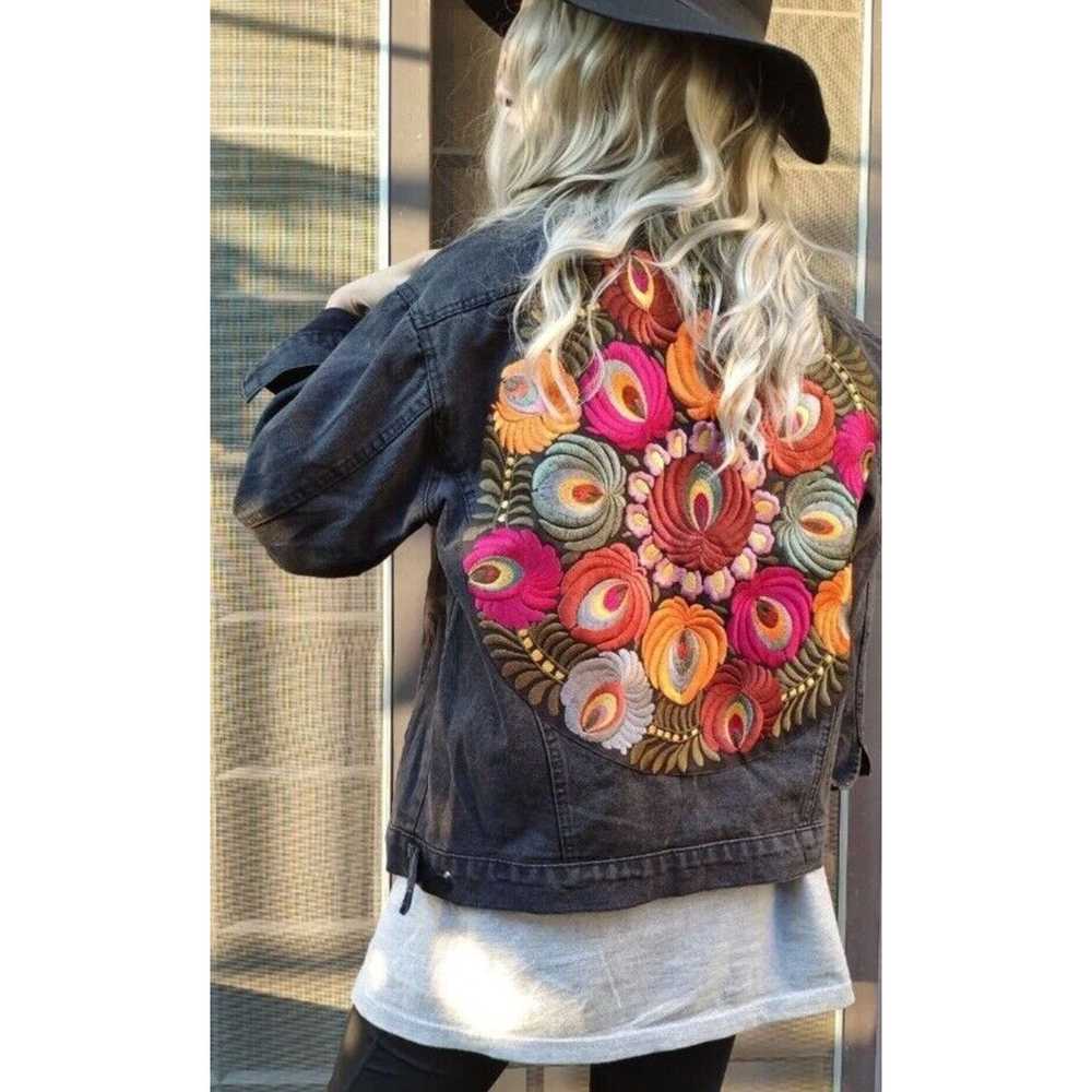 Other BOHO Colorful Floral Oversized Black Distre… - image 2