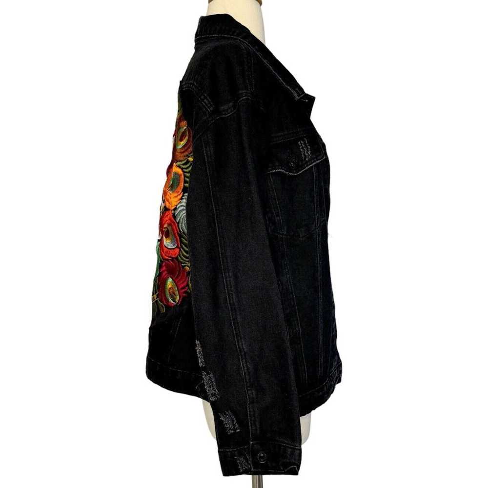 Other BOHO Colorful Floral Oversized Black Distre… - image 7