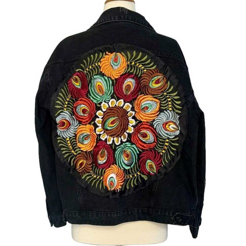 Other BOHO Colorful Floral Oversized Black Distre… - image 8