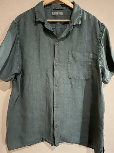 Lucky Brand Lucky Brand S/S Green Linen Shirt, Me… - image 1