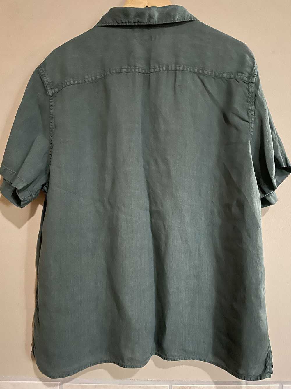 Lucky Brand Lucky Brand S/S Green Linen Shirt, Me… - image 2