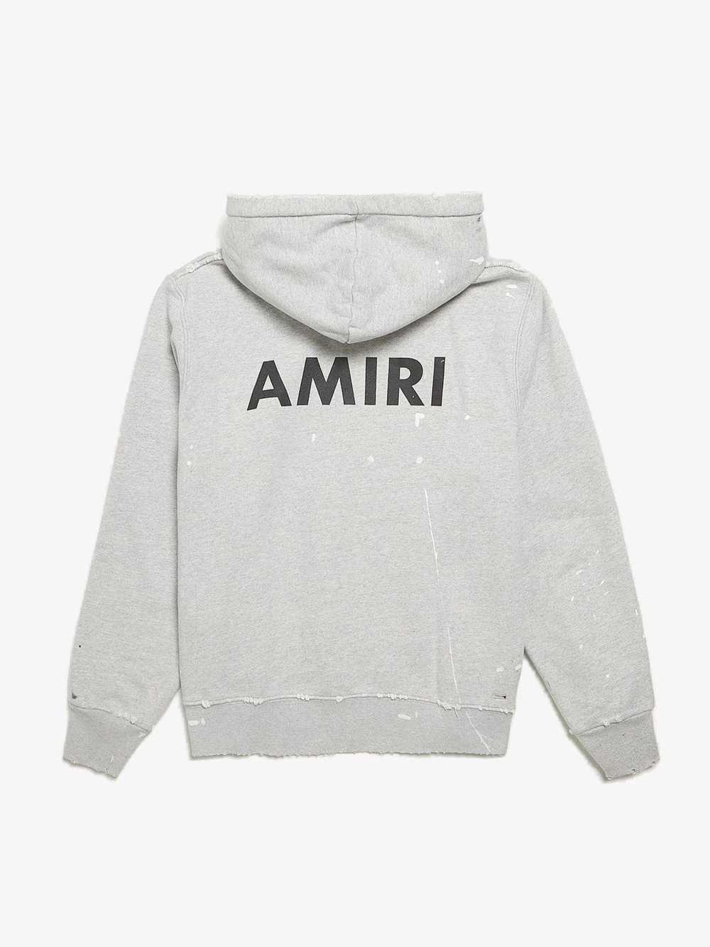 Amiri Gray Paint Splattered Logo Printed Cotton H… - image 2