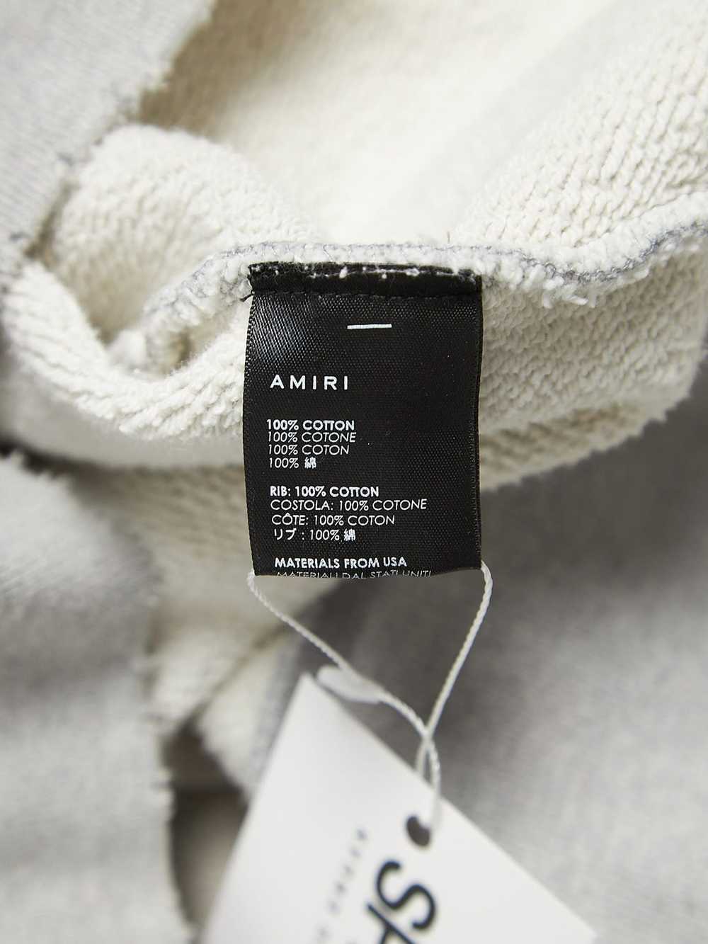 Amiri Gray Paint Splattered Logo Printed Cotton H… - image 4