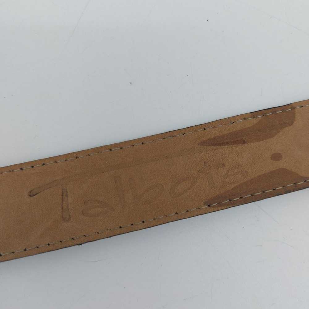 Vintage Talbots Black Suede Belt Brown Tip Weaved… - image 5