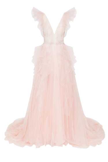 Milla Long Misty Rose V-neck Dress - XS - image 1