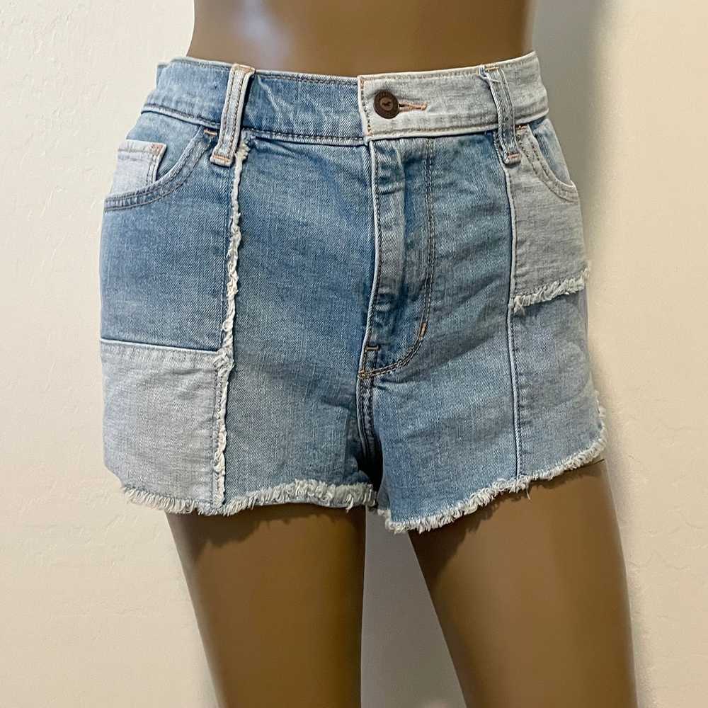 Hollister distressed patchwork vintage high rise … - image 12