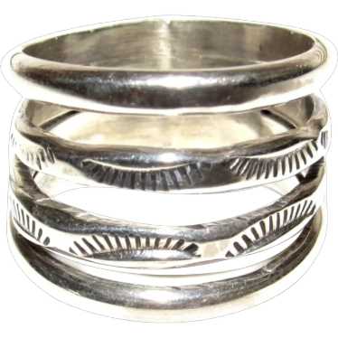 Navajo Band Stacker Ring Size 7 Sterling Silver I… - image 1