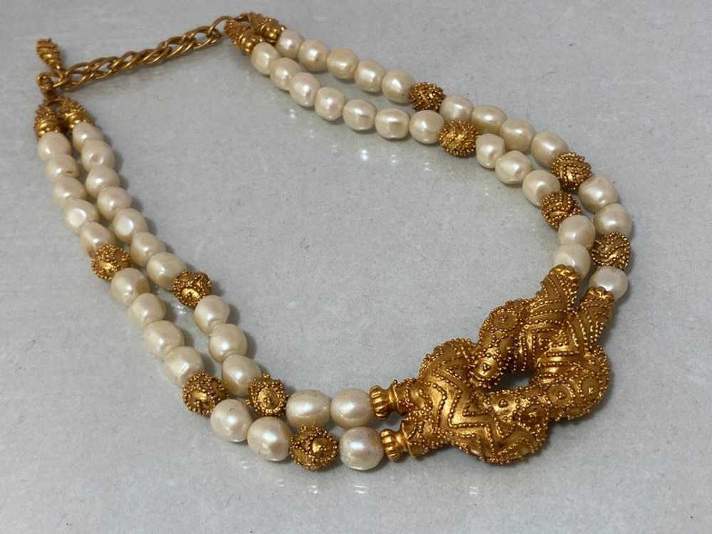 Vintage MARY McFADDEN Necklace | Etruscan Inspire… - image 3