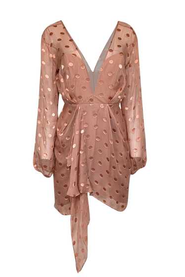 Michelle Mason - Peach Pink Polka Dot Silk Blend D