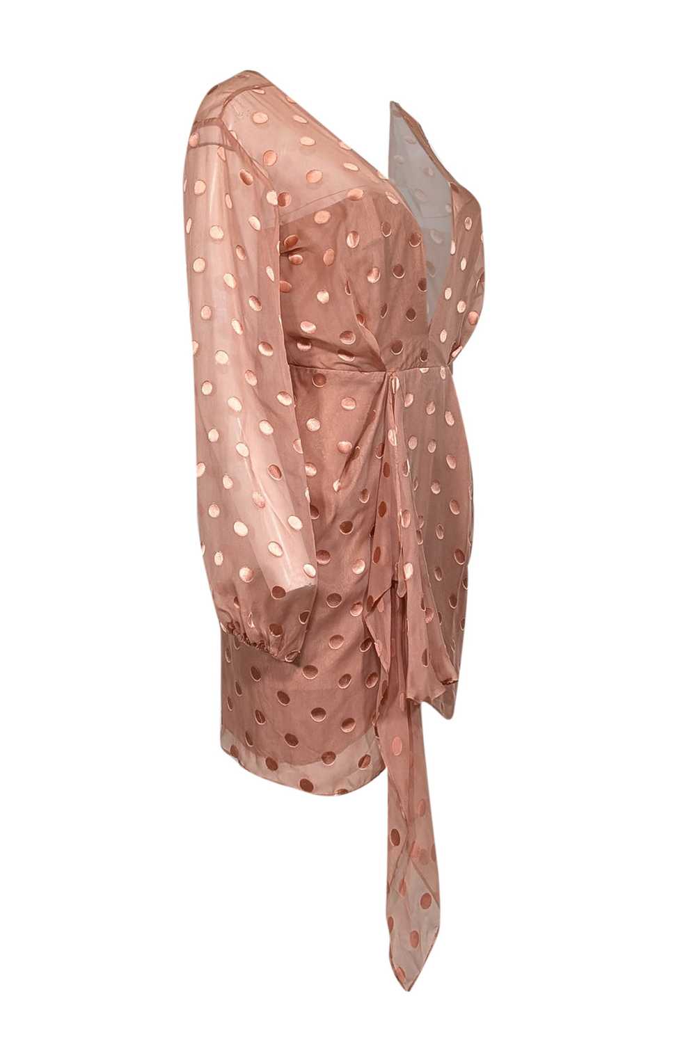 Michelle Mason - Peach Pink Polka Dot Silk Blend … - image 2