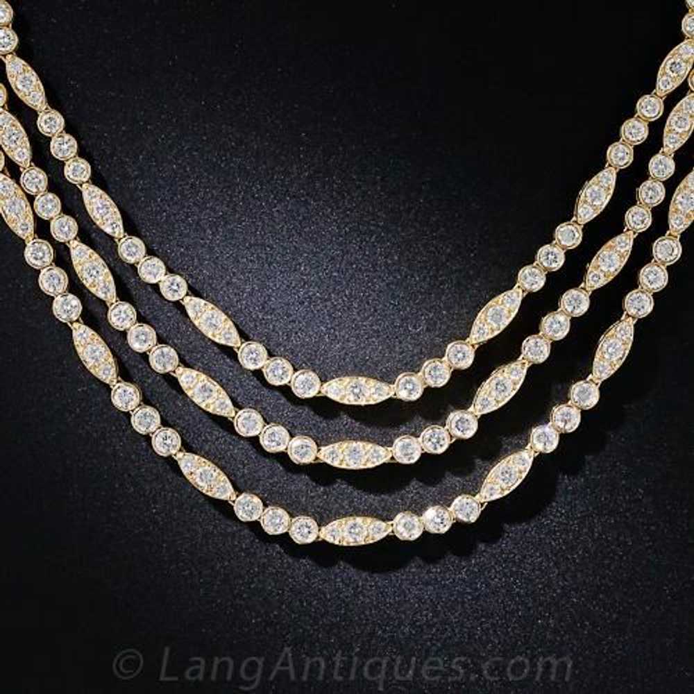 Oscar Heyman Triple-Strand Diamond Necklace - 22 … - image 1