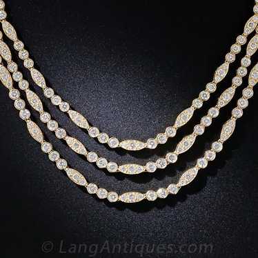 Oscar Heyman Triple-Strand Diamond Necklace - 22 … - image 1