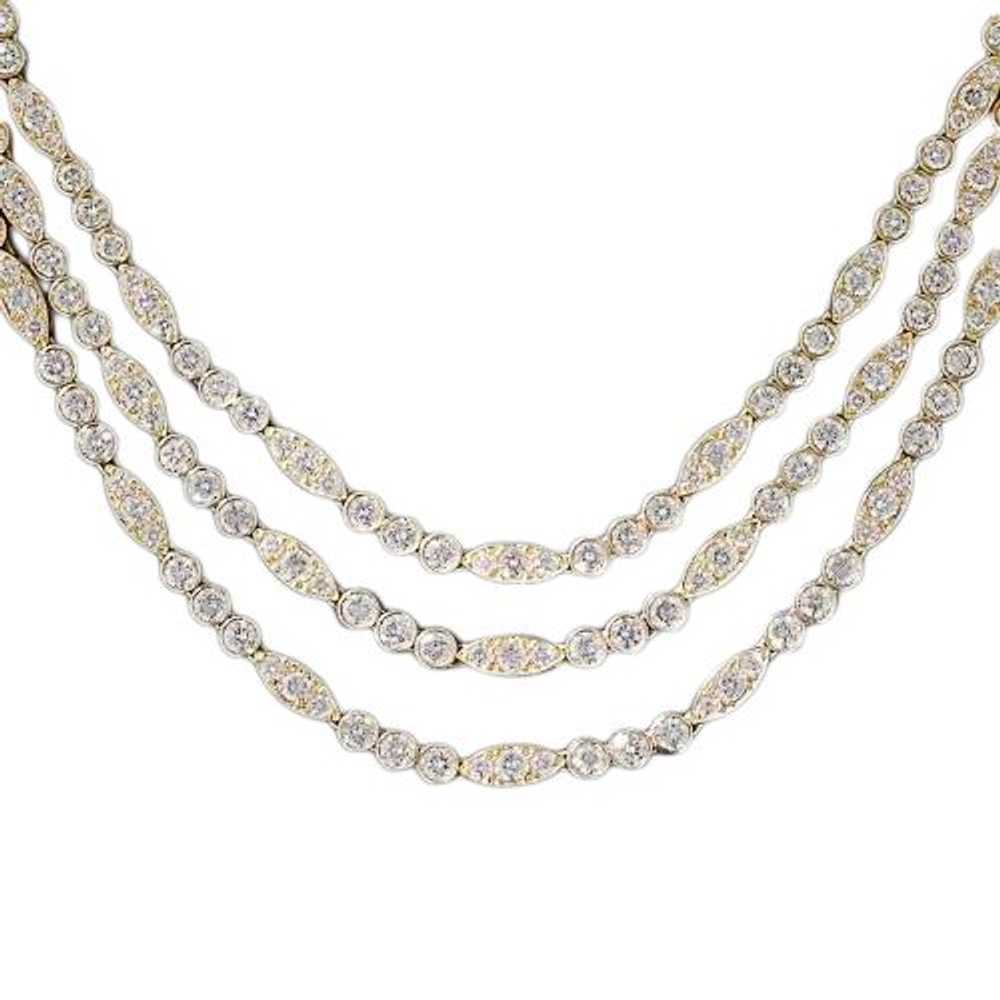 Oscar Heyman Triple-Strand Diamond Necklace - 22 … - image 4