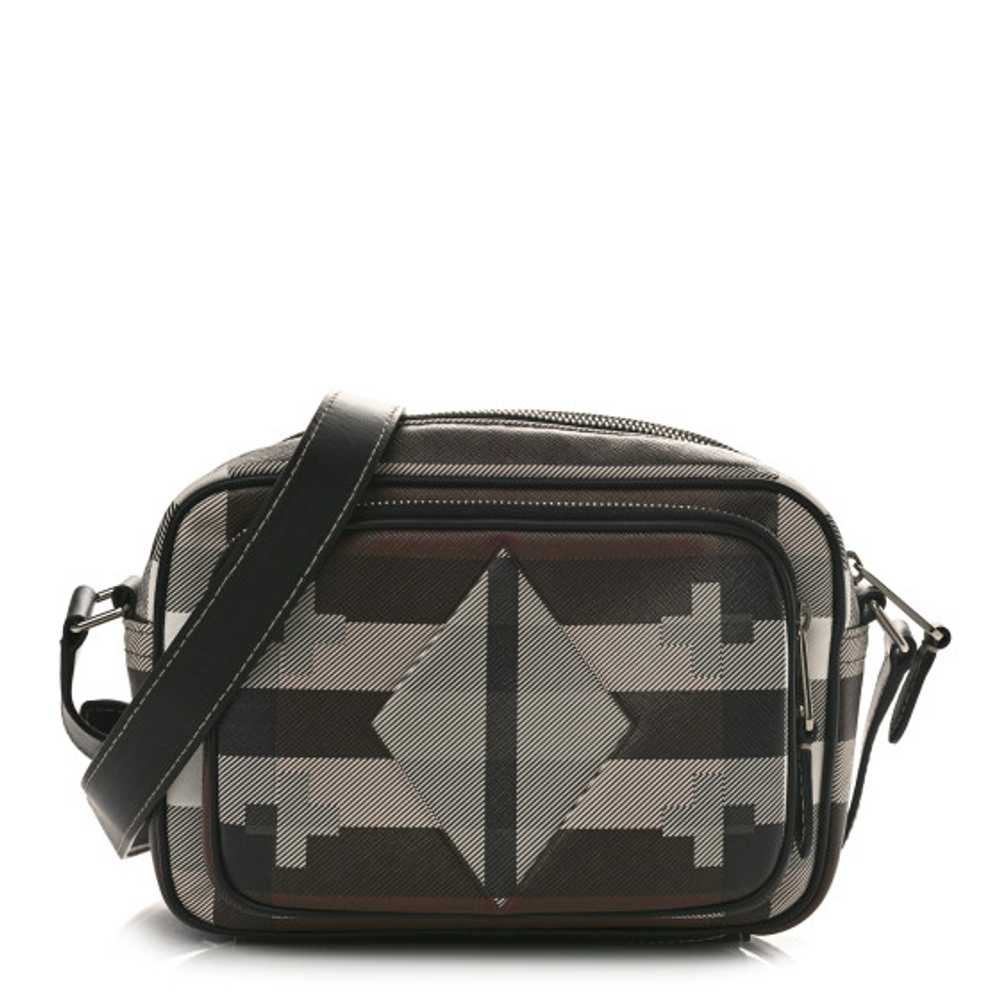 BURBERRY E-Canvas Calfskin Geometric Check Paddy … - image 1