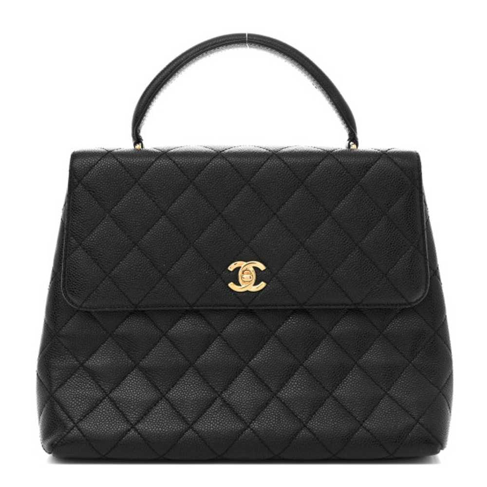 CHANEL Caviar Quilted Jumbo Kelly Flap Black - image 1