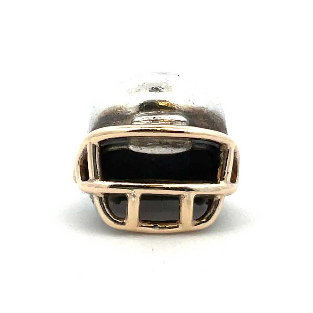 Pandora Sterling Silver 14K Gold Football Helmet … - image 1