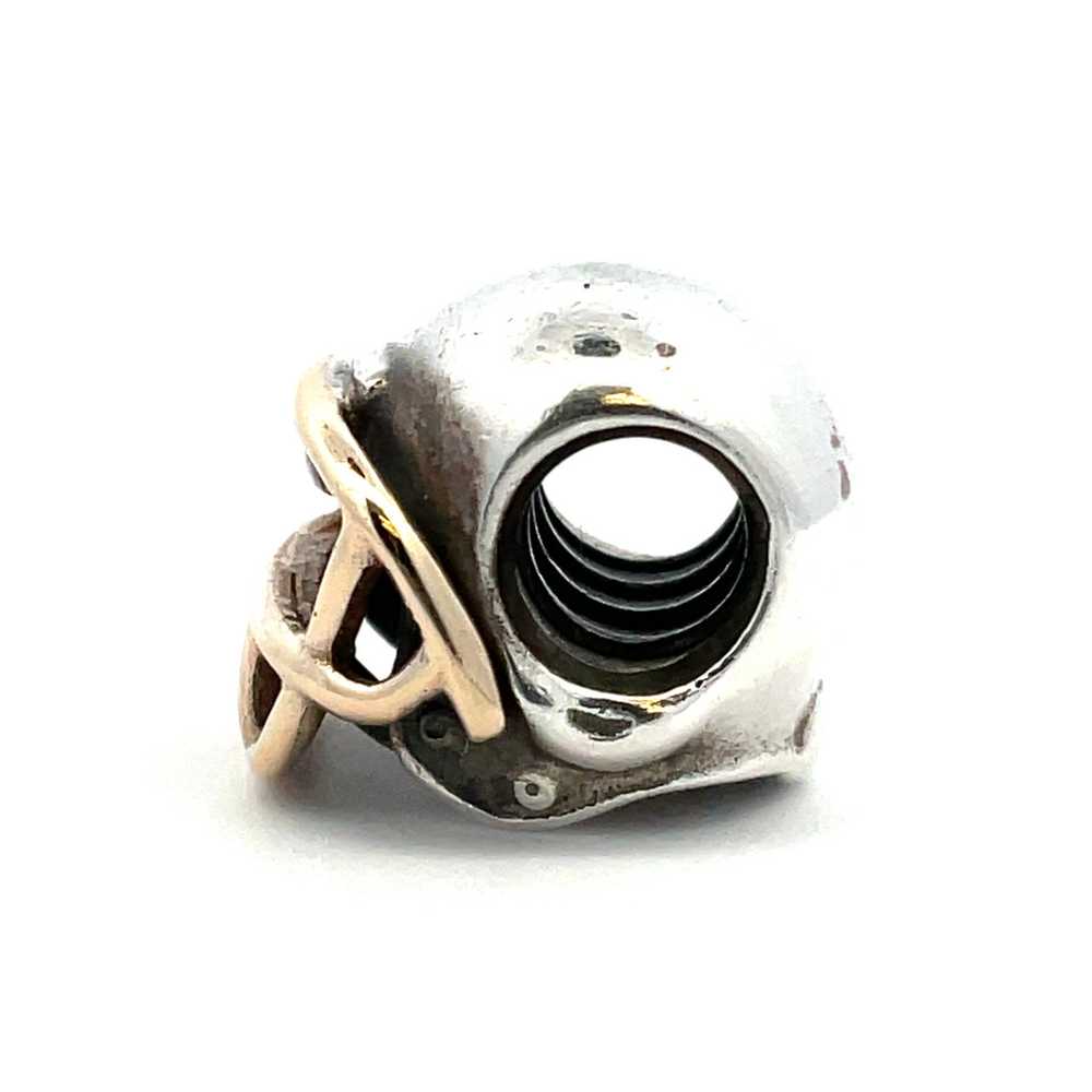 Pandora Sterling Silver 14K Gold Football Helmet … - image 2