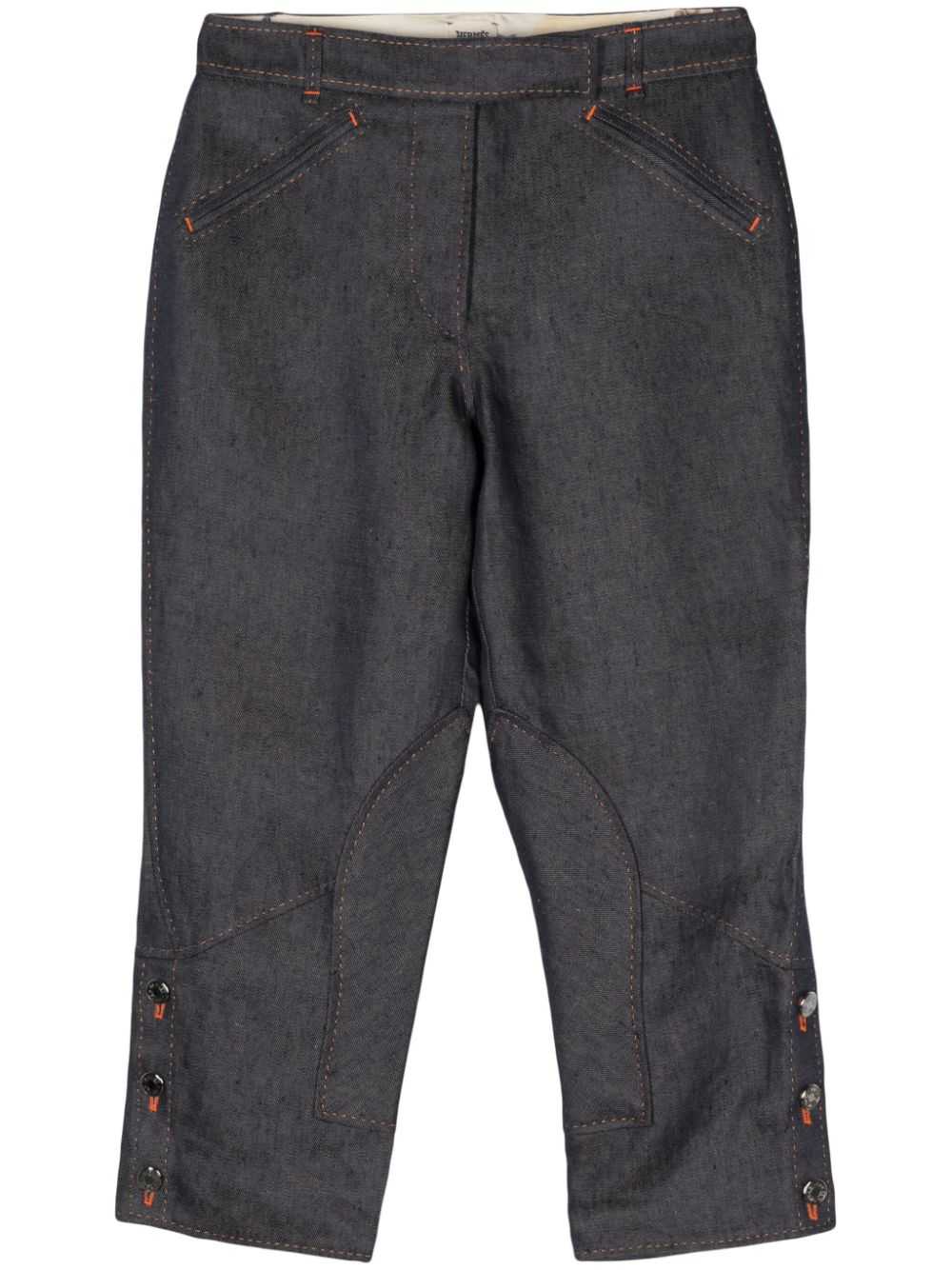 Hermès Pre-Owned 2010s linen trousers - Blue - image 1