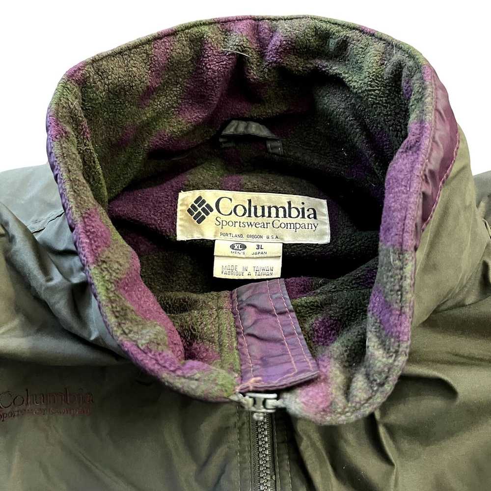 Vintage 90s VTG Green/Purple Columbia Fleece Line… - image 7