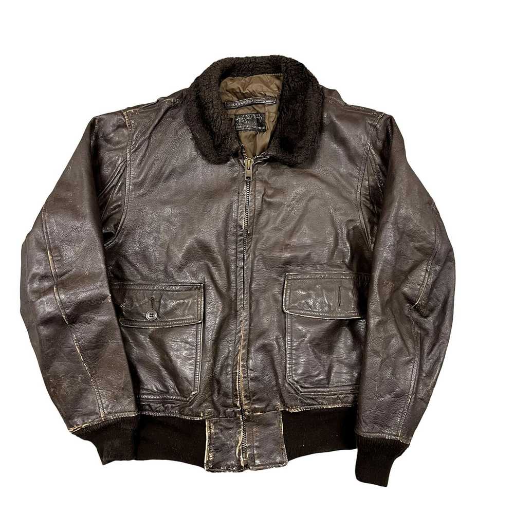 Vintage 60s/70s Brown Leather G-1 US Military Fli… - image 2