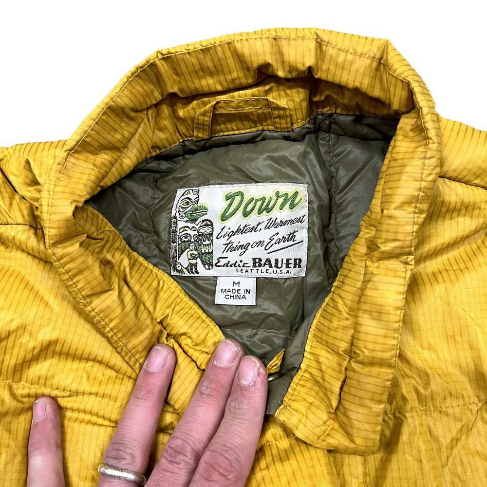 Vintage Y2K VTG Eddie Bauer Yellow Quilted Light … - image 7