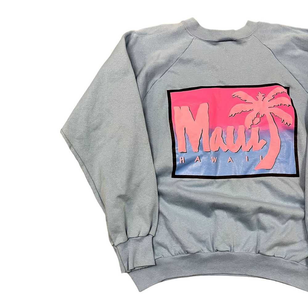 Vintage 80s VTG Baby Blue Maui Hawaii Crewneck Sw… - image 4