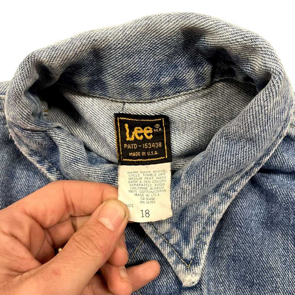 Vintage 80s VTG Lee Denim Blue Button Front Truck… - image 7