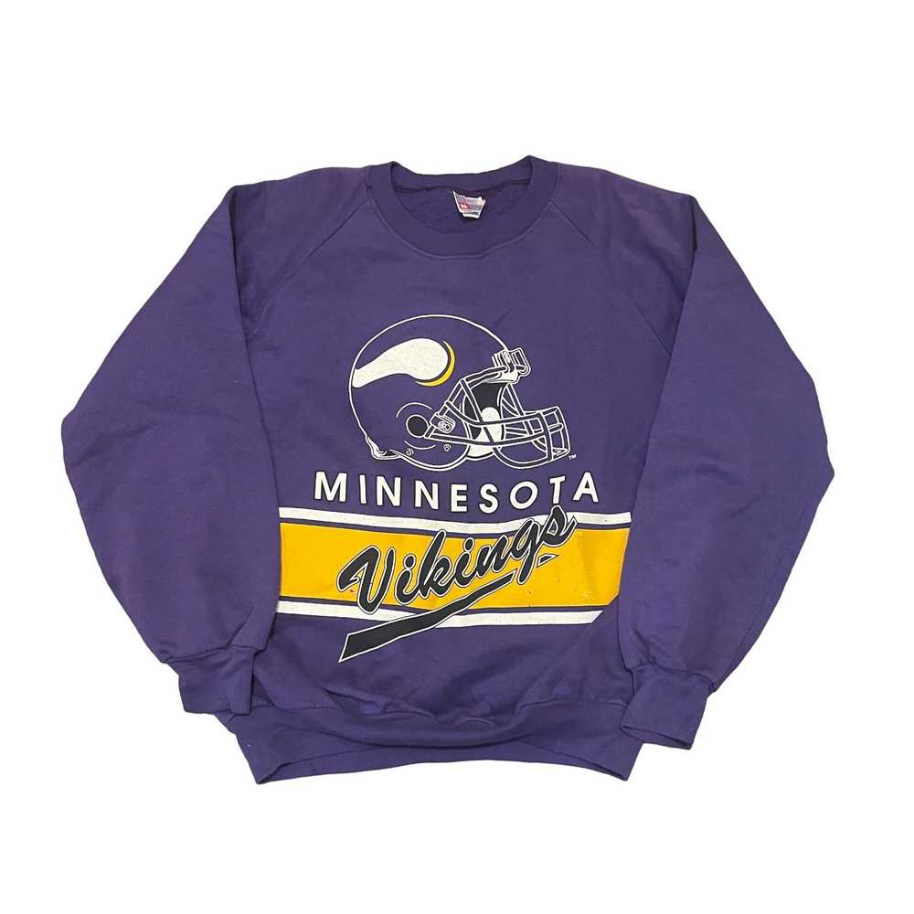 Vintage 80s VTG Minnesota Vikings Purple/Yellow L… - image 2