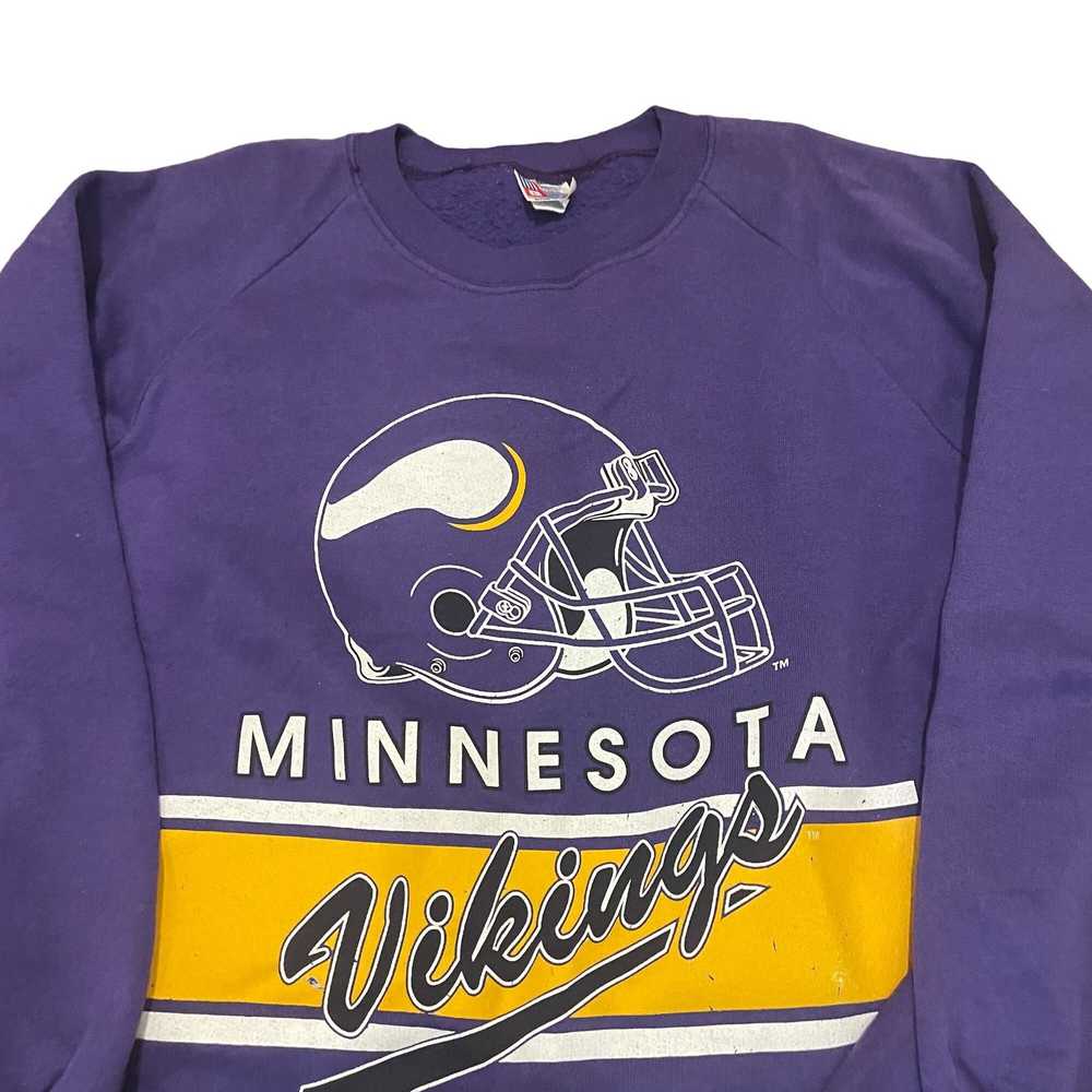 Vintage 80s VTG Minnesota Vikings Purple/Yellow L… - image 3