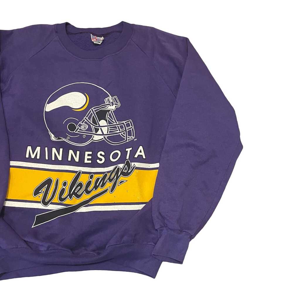 Vintage 80s VTG Minnesota Vikings Purple/Yellow L… - image 5