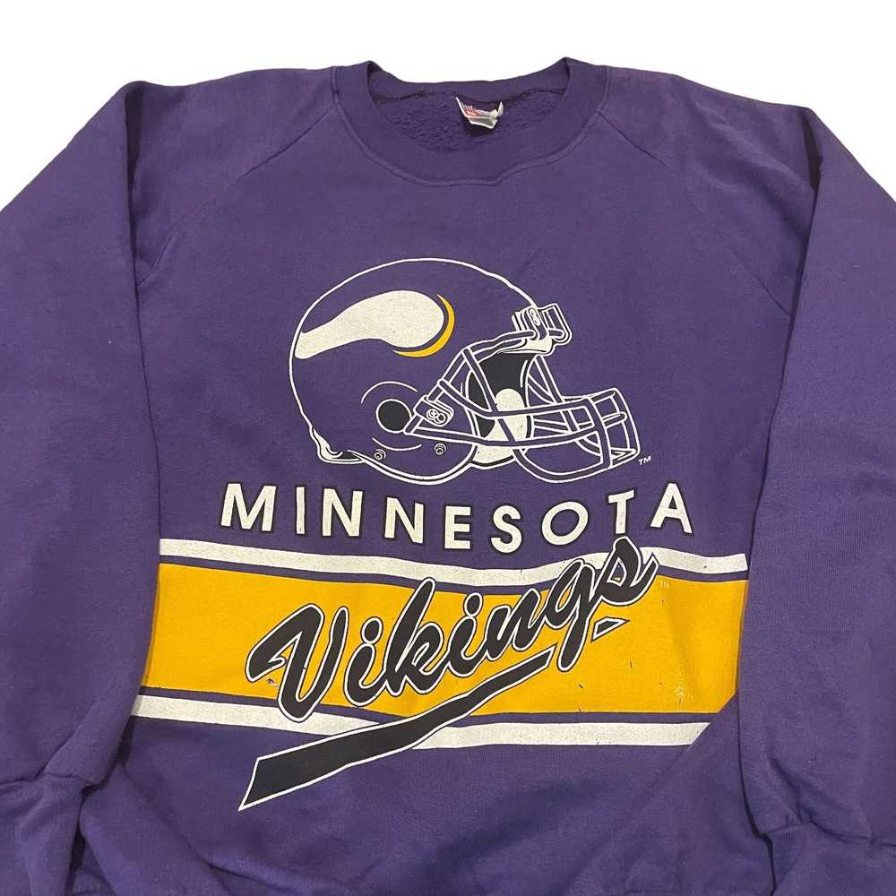 Vintage 80s VTG Minnesota Vikings Purple/Yellow L… - image 6