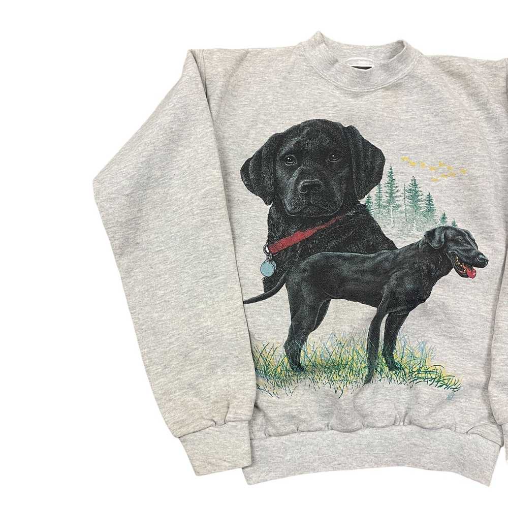 Vintage 80s VTG Tultex Gray Black Labrador Graphi… - image 4